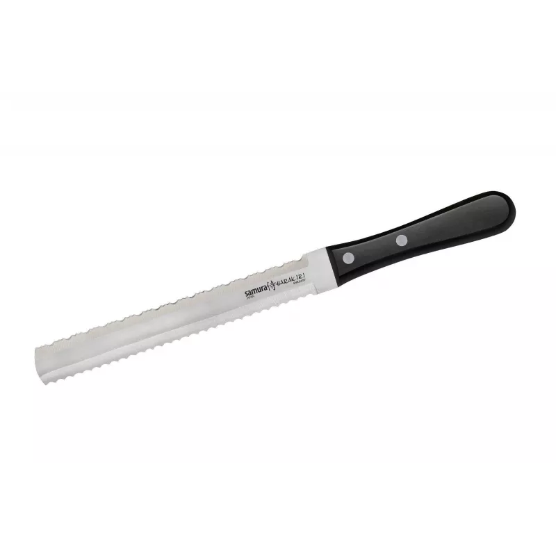 SAMURA Harakiri 3-teiliges Messerset mit Schäl-, Allzweck- und Kochmesser, AUS-8 Edelstahlklingen, schwarze ABS-Griffe