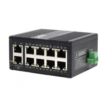 EXSYS Mini 10-Port Industrie Gigabit PoE+ Switch, Web-Managed (EX-62036MPOE)