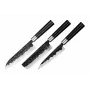 SAMURA Blacksmith 3-teiliges Messerset - Kochmesser, Universalmesser, Officemesser - AUS-8-Stahl, G-10-Griffe