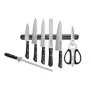 SAMURA Harakiri 8-teiliges Küchenmesserset mit Schere und Schäler, AUS-8-Stahl, schwarze ABS-Griffe