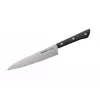 SAMURA Harakiri 8-teiliges Küchenmesserset mit Schere und Schäler, AUS-8-Stahl, schwarze ABS-Griffe