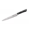 SAMURA Harakiri 8-teiliges Küchenmesserset mit Schere und Schäler, AUS-8-Stahl, schwarze ABS-Griffe