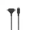 Native Union Belt Cable Duo USB-C zu USB-C/Lightning geflochtenes Kabel 1,5 m Schwarz