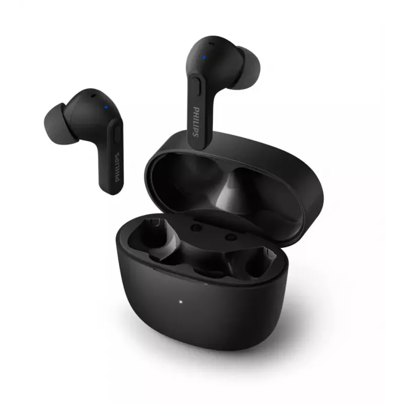 PHILIPS TAT2206BK/00 True Wireless In-Ear-Kopfhörer mit Ladeetui, Schwarz