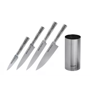 SAMURA Bamboo 4-teiliges Messerset mit Ständer