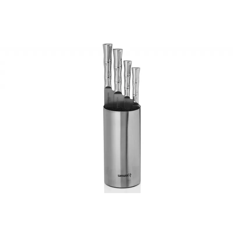 SAMURA Bamboo 4-teiliges Messerset mit Bambus-Ständer, AUS-8-Stahl