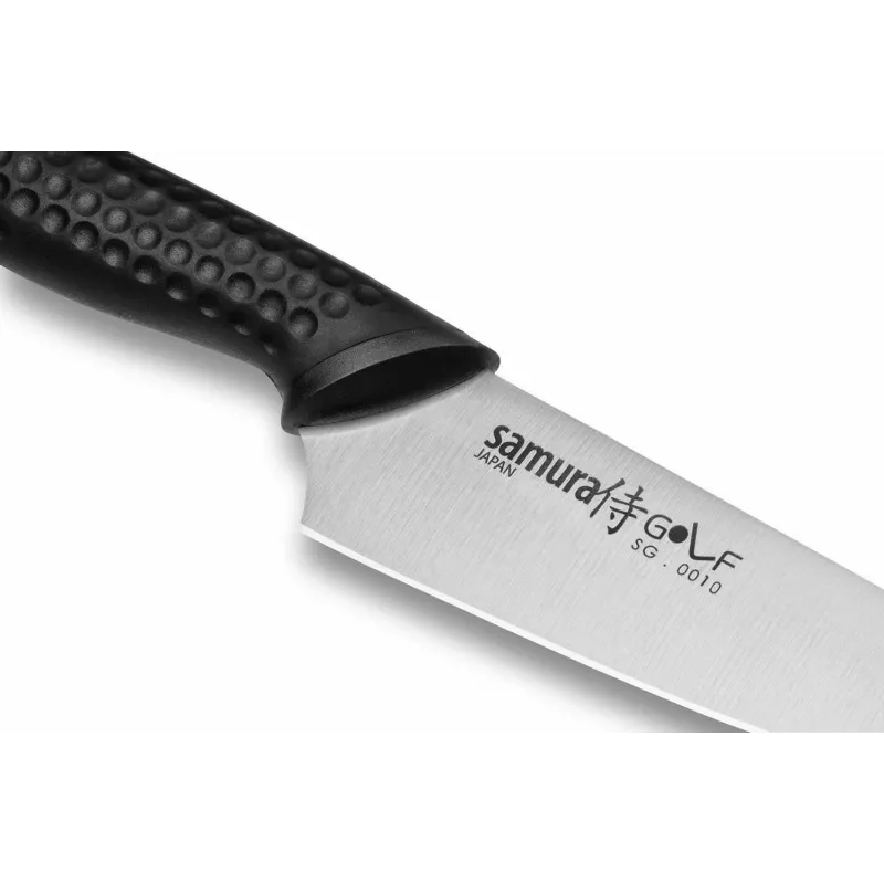 SAMURA Golf Schälmesser 98mm AUS-8 Edelstahl Schwarzer ABS Griff