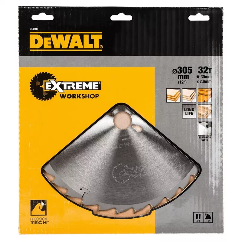 DEWALT DT4210-QZ Extreme Runtime Kreissägeblatt 165mm x 20mm Bohrung, 24Z TCT, Holzschnitt