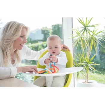 Kidsme Stage Beißring-Kette, 3M+, lebensmittelechtes Silikon, BPA-frei, 3er-Set Glieder, verschiedene Farben