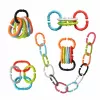Kidsme Stage Beißring-Kette, 3M+, lebensmittelechtes Silikon, BPA-frei, 3er-Set Glieder, verschiedene Farben