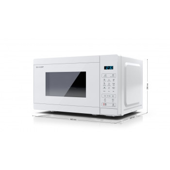 Sharp YC-MG02E-C 2-in-1 Kombi-Mikrowelle mit Grill, 20 L, 800 W, Creme
