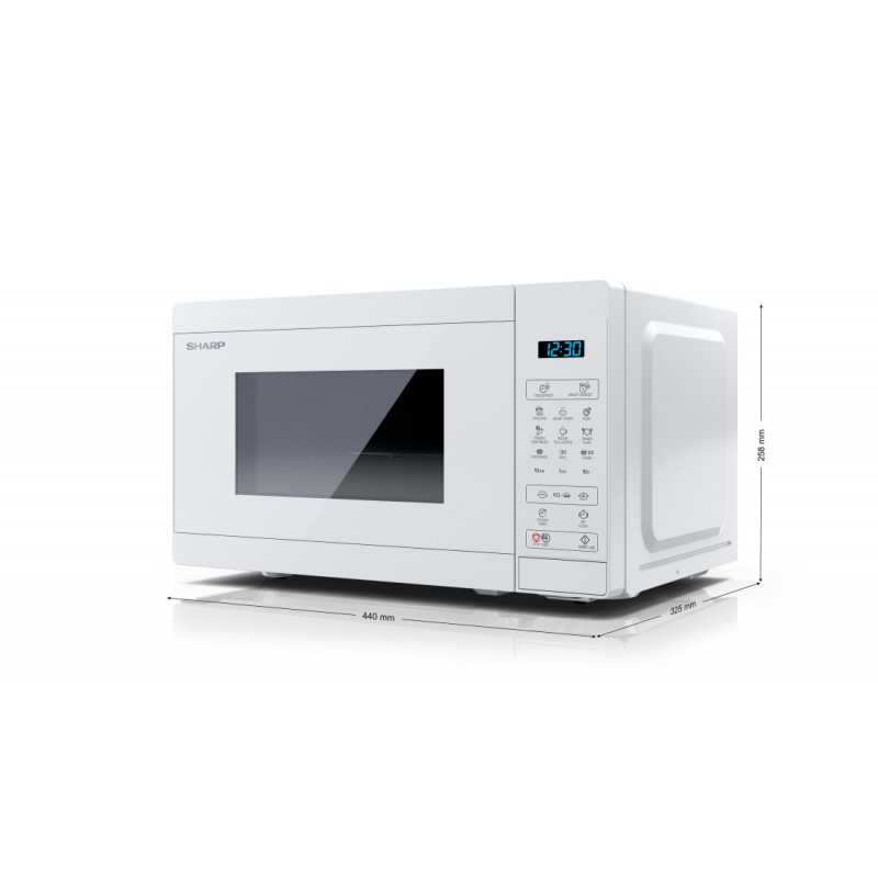 Sharp YC-MG02E-C 2-in-1 Kombi-Mikrowelle mit Grill, 20 L, 800 W, Creme