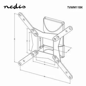 Nedis Vollbewegliche TV-Wandhalterung für 32-65 Zoll Bildschirme, 35 kg, VESA bis 400x400, Schwarz