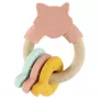 TRIXIE Holz- und Silikon-Beißring für Katzen, mit Katzenminze, 13 cm