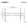 Nedis feste TV-Wandhalterung für 60-100 Zoll Bildschirme, max. 75 kg, VESA 200x200 bis 800x400, Schwarz