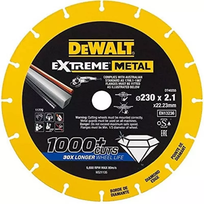DEWALT DT40255-QZ EXTREME Trennscheibe 125 x 1,0 x 22,23 mm für Metall und Edelstahl