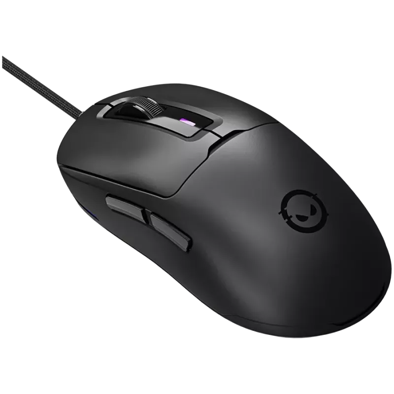 LORGAR LRG-MSA10R-BK Gaming-Maus mit Kabel, Pixart PMW3311 optischer Sensor, 6400 DPI, RGB, 7 programmierbare Tasten, Schwarz