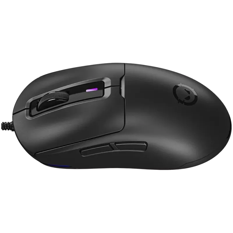 LORGAR LRG-MSA10R-BK Gaming-Maus mit Kabel, Pixart PMW3311 optischer Sensor, 6400 DPI, RGB, 7 programmierbare Tasten, Schwarz