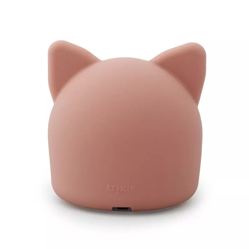 Trixie Baby Nachttischlampe Katze - Wiederaufladbare LED-Silikonlampe mit Tipp-Sensor, Warmweiß & 7-Farbwechsel