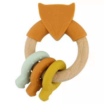 Trixie Holz- & Silikon-Babyspielzeug, Fuchs, 0m+