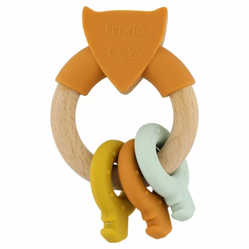 Trixie Holz- & Silikon-Babyspielzeug, Fuchs, 0m+