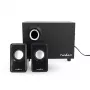 Nedis CSPR10021BK 2.0 Stereo USB-betriebene PC-Lautsprecher, 6W RMS, Schwarz
