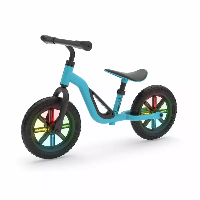 Chillafish Charlie 10 Laufrad, Blau, mit LED-Leuchträdern, für Kinder von 18 Monaten bis 4 Jahren
