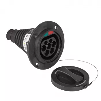 Akyga AK-SC-E26 Typ-2-EV-Ladestecker (männlich), dreiphasig, 32 A, IP44, Schwarz