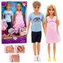LEAN TOYS Anlily Family Puppenset: Schwangere Mutter, Vater, Baby, Säugling