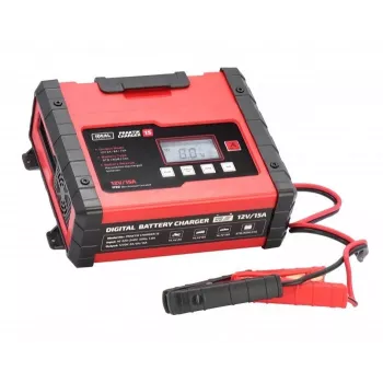 IDEAL Ladegerät PRAKTIK CHARGER 15 LCD, Ladespannung: 12V/6V, 15A/7.5A, 9-stufig automatisch, IP65