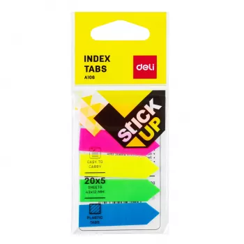 DELI Stick Up Index Flags PP 50x12 mm 100 Blatt sortierte Farben (D338199)