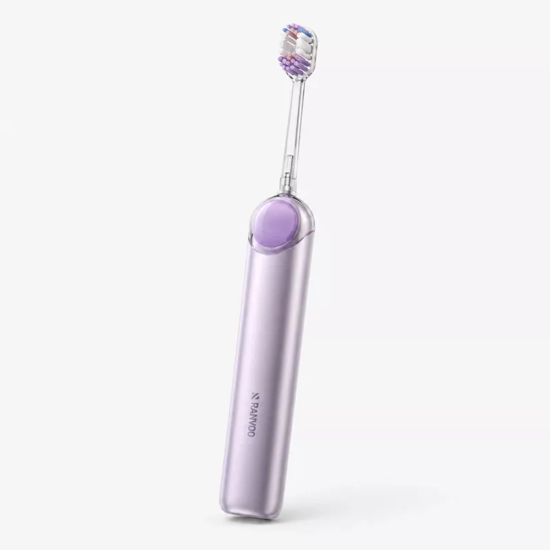 RANVOO PQ5 Pure Sonic Elektrische Zahnbürste, Lila, 5 Modi, 4 Bürstenköpfe, USB-Aufladung