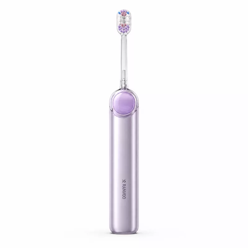 RANVOO PQ5 Pure Sonic Elektrische Zahnbürste, Lila, 5 Modi, 4 Bürstenköpfe, USB-Aufladung