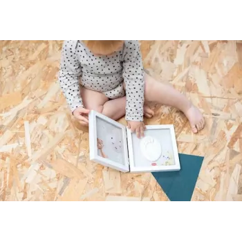 Tiny Love Simple Frame Baby Handabdruck- oder Fußabdruck-Erinnerungsset, Weiß
