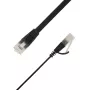 LinkIT Flaches U/FTP Cat6A Ethernet Patchkabel 3,5m Schwarz STP-FL6A-00350-BLK