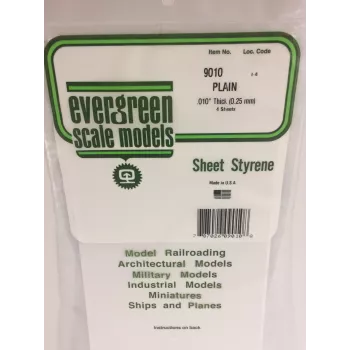 Evergreen 9010 Polystyrolplatte 300 x 150 x 0,25 mm, Weiß, 4er-Pack