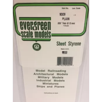 Evergreen Polystyrolplatte 300 mm x 150 mm x 0,13 mm, Weiß, 3er-Pack (9009)