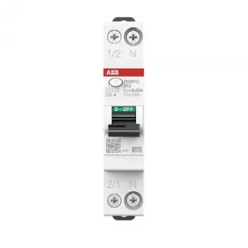 ABB DS301CA-B13/0.03 RCBO 1P+N 13A B-Charakteristik 30mA 6kA Typ A 2CSR255163R1135