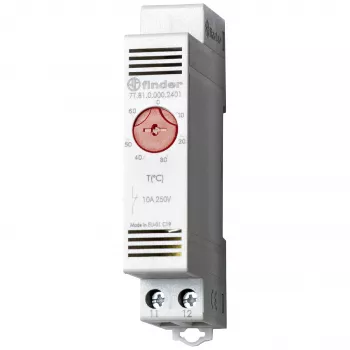 Finder Schaltschrankthermostat 7T.81.0.000.2402, 1 NC Kontakt, 250 V AC, 10 A, 0-60 °C, DIN-Schiene
