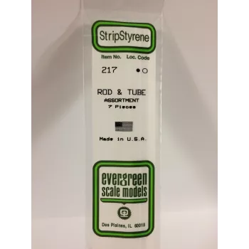 Evergreen Polystyrol zylindrischer Stab (7 Stk.) (217)