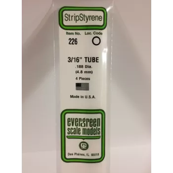 Evergreen 226 Polystyrol-Rohr 4,8 mm x 350 mm (4 Stk.)