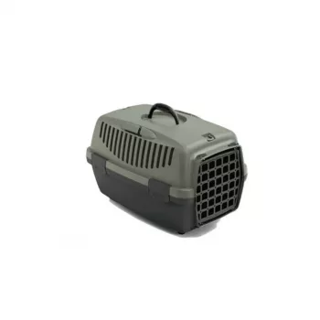 STEFANPLAST Gulliver 1 Transportbox für Haustiere mit Kunststofftür 48x32x31 cm Grau/Grün