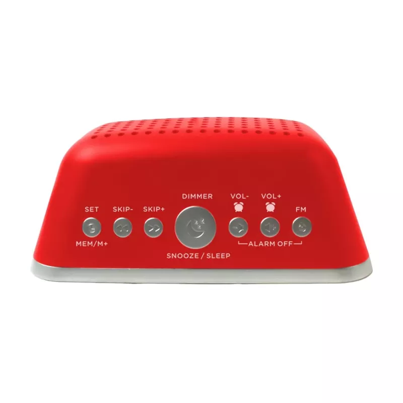 AIWA CRU-19RD Rotes Radiowecker mit FM/AM-Tuner, Doppelalarm, Snooze, Sleep-Timer, LED-Anzeige, Batterie-Backup