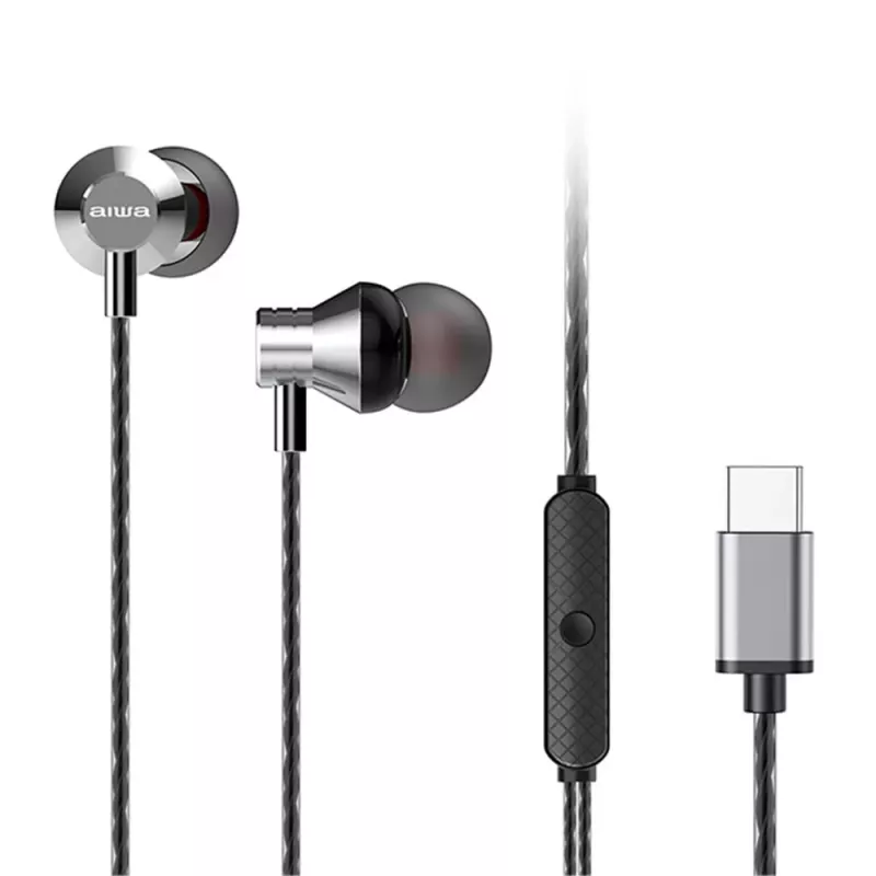 AIWA ESTM-50USB-C/SL In-Ear Stereo-Headset mit Mikrofon, USB-C, Silber
