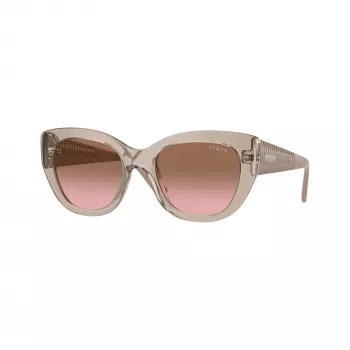 Vogue VO5567S Damen Cat-Eye-Sonnenbrille Transparent Rosa / Hellbraun Gradient 52mm VO5567S299014