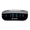 AIWA CR-15 Digitales FM-Uhrenradio mit Dual-Alarm, LED-Anzeige, Sleep-Timer - Schwarz