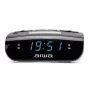 AIWA CR-15 Digitales FM-Uhrenradio mit Dual-Alarm, LED-Anzeige, Sleep-Timer - Schwarz