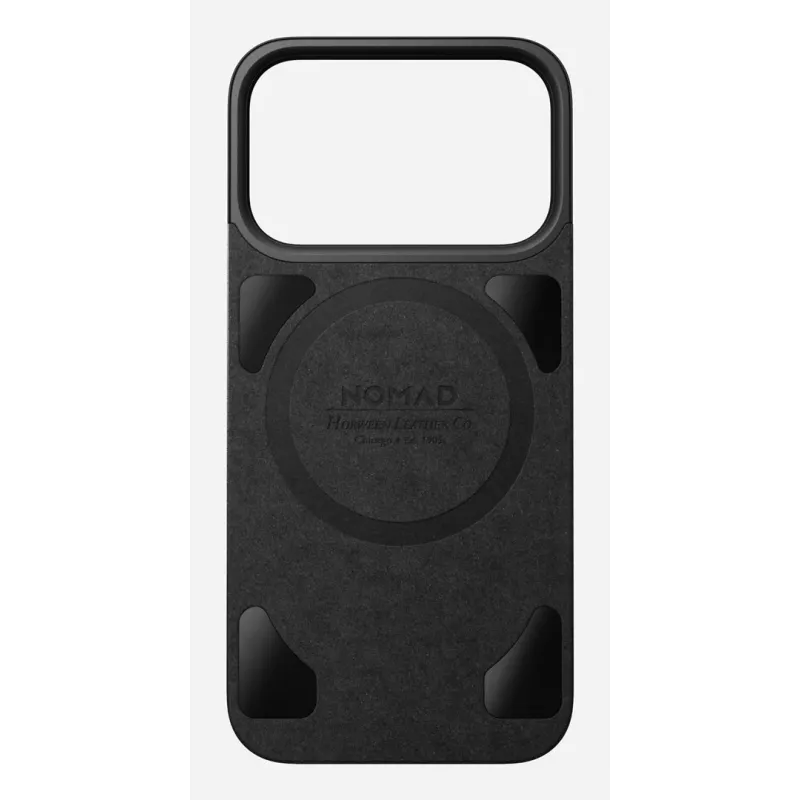 NOMAD Magnetic Leather Back für iPhone 17 Pro – MagSafe-kompatibel, Horween-Leder, Schwarz
