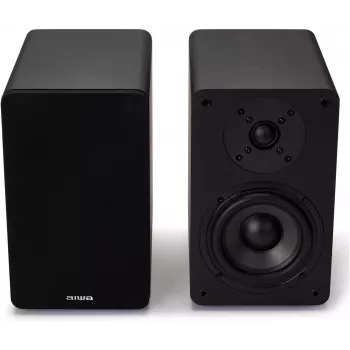 AIWA Hi-Fi 2.0 Aktiv-Regallautsprecher 2x70W RMS, Schwarz