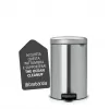 Brabantia NewIcon 20L Tretmülleimer, Matt Steel
